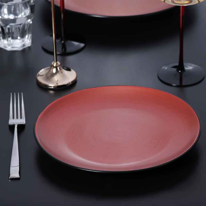 Porcelain Serving Plate Farfurie roșie din porțelan pentru mesele în restaurante comerciale