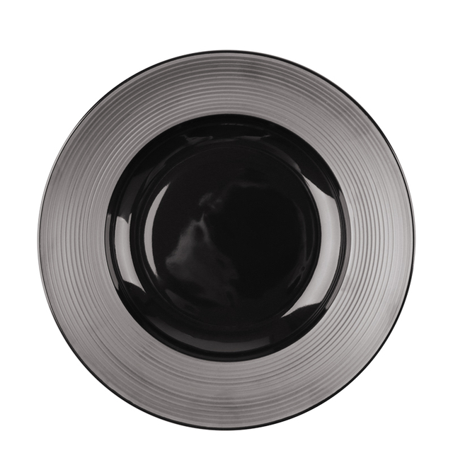 Furnizor de veselă ecologică farfurii ceramice pentru masă, rotund, negru, durabil, porțelan, restaurant