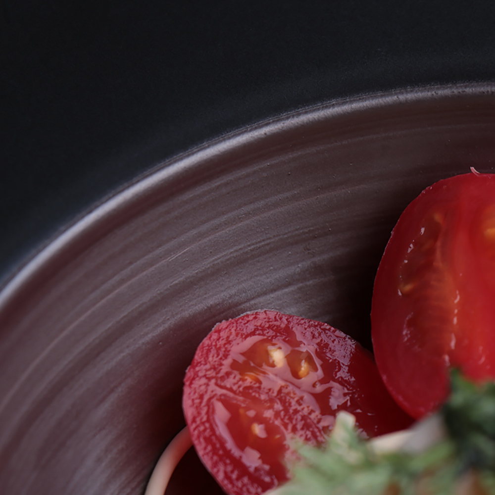 Restaurant italian Michelin Paste Plate Matte Black