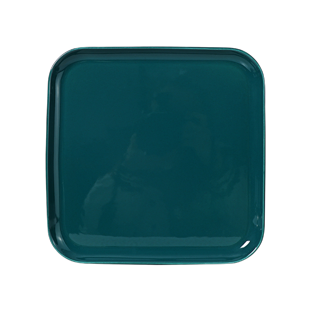 Farfurie pătrată verde de 10 inch porțelan