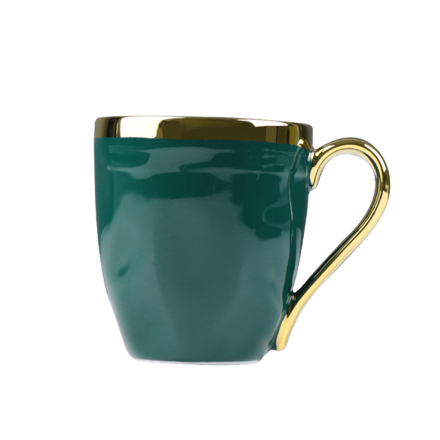 Cana Ceramica Verde Cu margine aurie