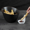 Bol înclinat din ceramică farfurie pentru gustări din porțelan negru Vase cu cartofi prăjiți Boluri