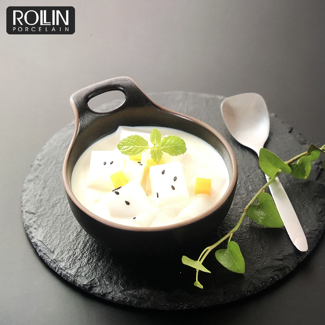 Vase Mici Crem Farfurioare Ceramica Vase Bol RROLLIN PORCELAN Veselă