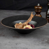 Farfurie de supă din ceramică neagră Farfurie adâncă pentru paste Veselă pentru restaurant