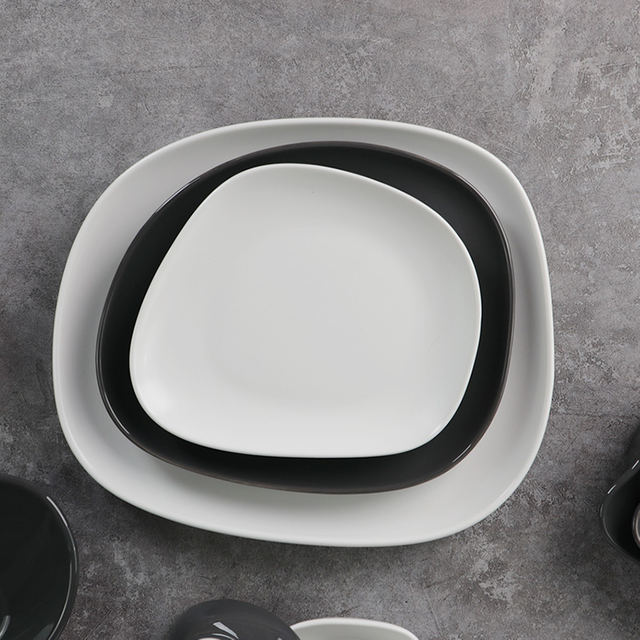 Decoratiunea preferată a bucătarului Pătrat neregulat Ceramic Platos Stars Hotel Restaurant Vase Farfurie Porțelan