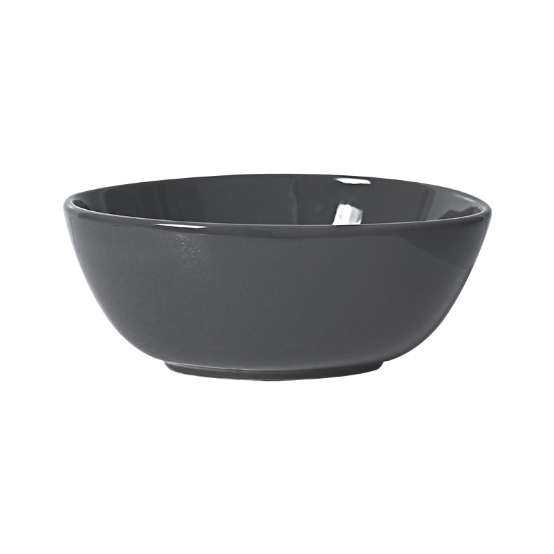 Bol pătrat neregulat din ceramică durabil - gri închis