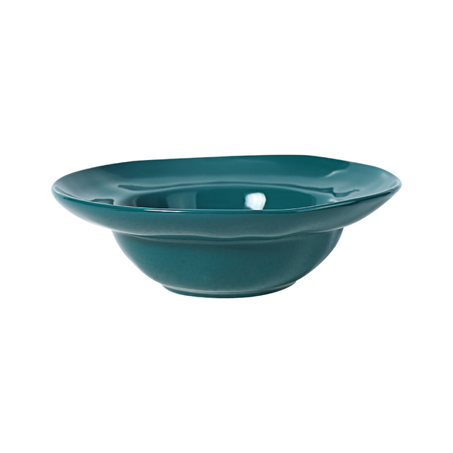 Verde lucios Eco Friendly Rim Plate Farfurie pentru supă pentru comerț cu ridicata