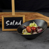 Boluri din gresie Mâncăruri de salate negre neregulate pentru restaurant