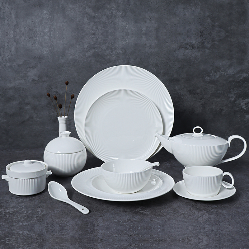 Farfurii din ceramică pentru restaurant Vesele cu ridicata Farfuri pentru cină pentru restaurant Set de articole din China albă