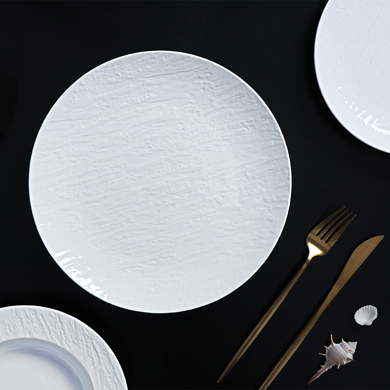 Set de farfurii cupe din ceramică albă Restaurant farfurie din gresie