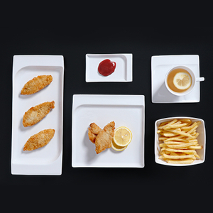 Set de masă Air Buffet Set farfurii subțiri ușoare din porțelan alb Set de veselă pentru catering pentru zbor