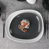 Veselă din porțelan Eestaurant Terr Swirl Marks Gri Mat Alb Neregulat Farfurie pătrată 