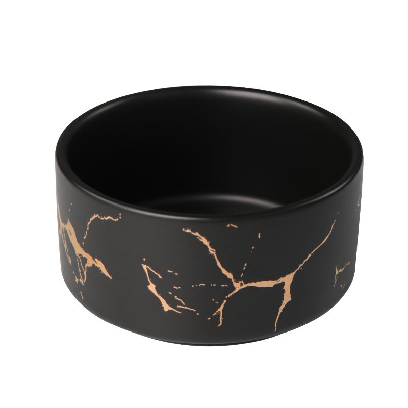 Boluri din ceramică stivuibile negre, cu vene de marmură