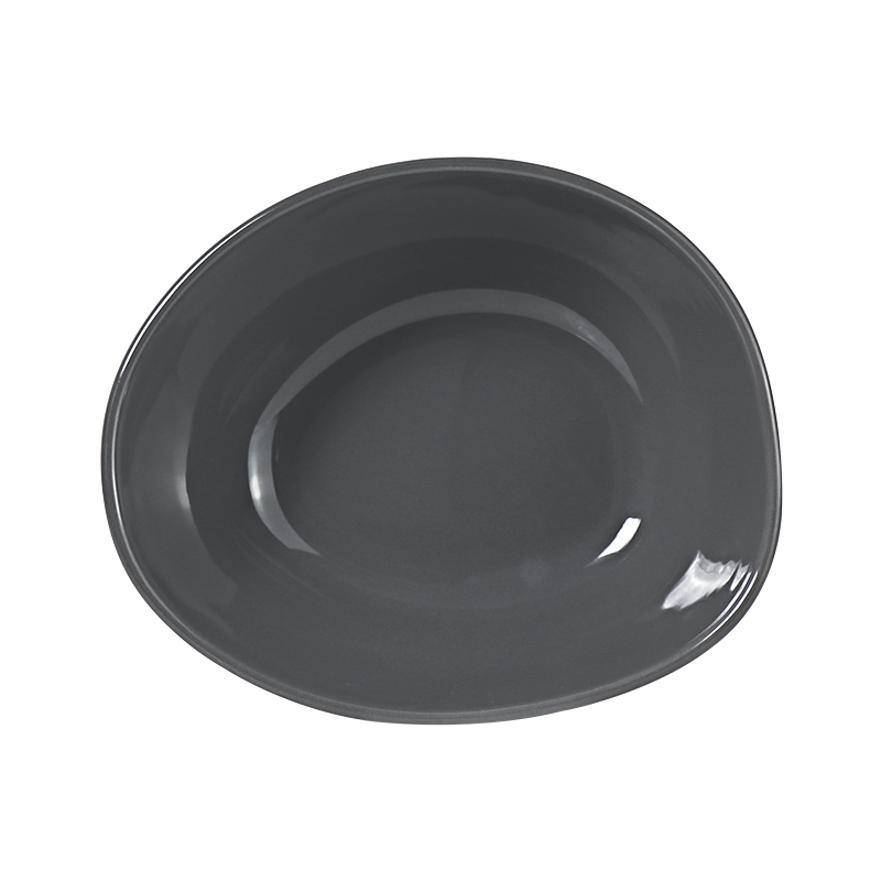 Bol pătrat neregulat din ceramică durabil - gri închis