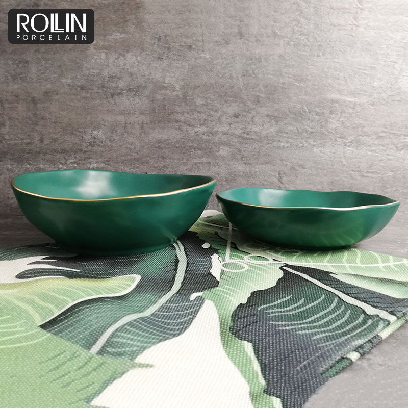 Matte Green Dinner Ware Bol pentru supă Bol cu ​​orez