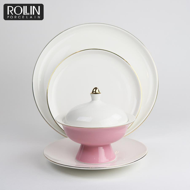 Farfurie din porțelan din aur alb Farfurii personalizate Veselă Veselă restaurant Tapas Veselă din ceramică Vase de servire pentru catering