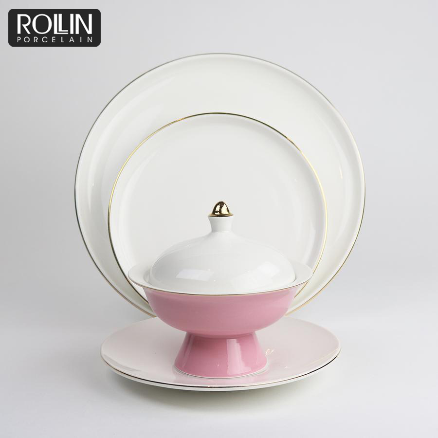 Farfurie din porțelan din aur alb Farfurii personalizate Veselă Veselă restaurant Tapas Veselă din ceramică Vase de servire pentru catering