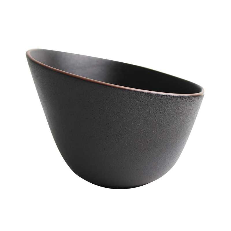 Bol înclinat din ceramică farfurie pentru gustări din porțelan negru Vase cu cartofi prăjiți Boluri