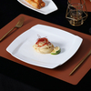 Restaurant Veselă albă Farfurie pătrată din ceramică Farfurie pliabilă din porțelan alb
