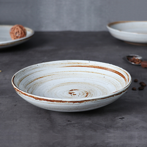 Farfurie rustica din ceramica Farfurie cu salata pentru mancare Restaurant vesela