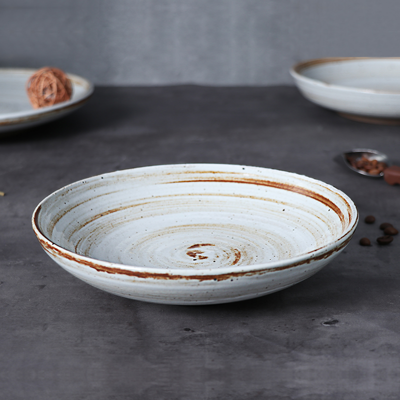 Farfurie rustica din ceramica Farfurie cu salata pentru mancare Restaurant vesela