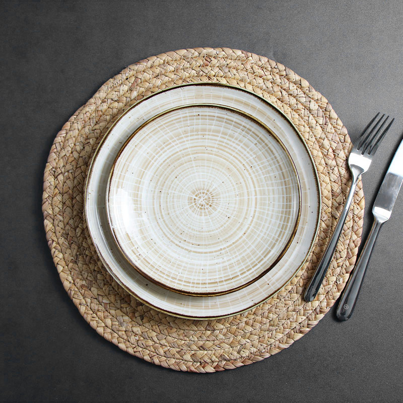 Set de vesela din portelan bej Set de cina din ceramica Chaozhou