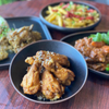 Boluri din gresie Mâncăruri de salate negre neregulate pentru restaurant
