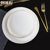 Hotel Dinner Ware Vesălă de masă din ceramică cu pictură cu aur din porțelan cu autocolante farfurie