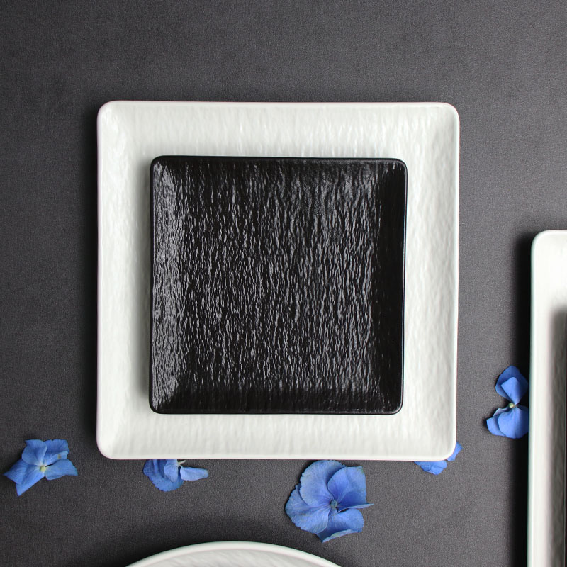  Set Veselă Negru Mat Set Vesele Patrate Pentru Sala de Banchete
