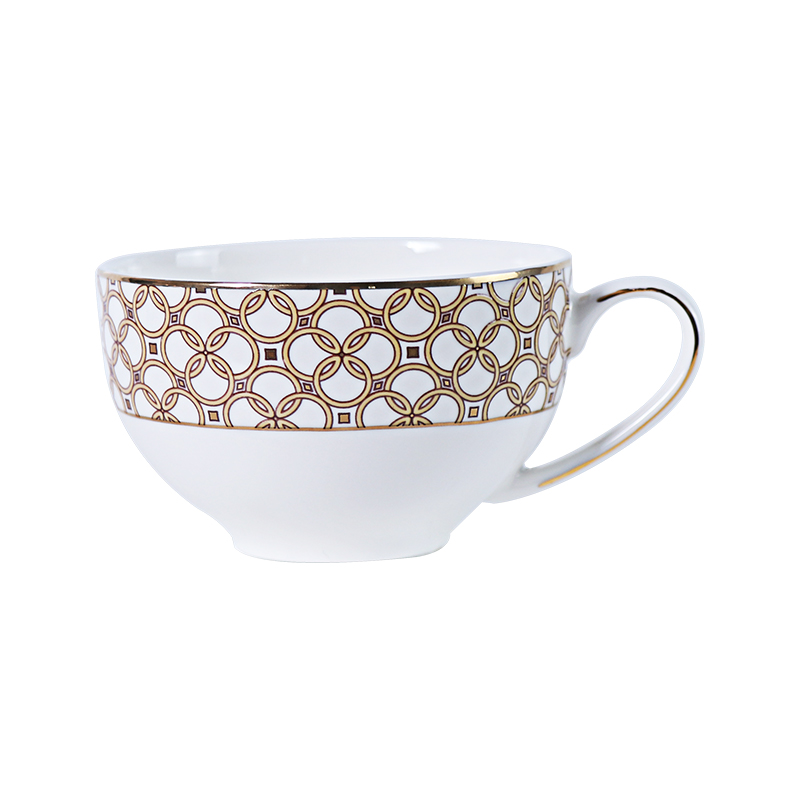 Set de ceai Bone China Ceai si farfurii de culoare rosie