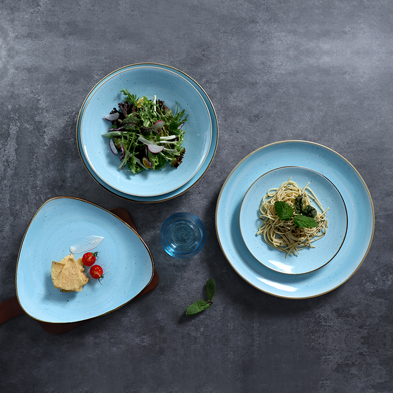 Blue Stone Ware Set cești de cafea farfurie