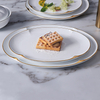 Farfurie rotundă neregulată Farfurii cu margine aurie Articole de bucătărie din ceramică