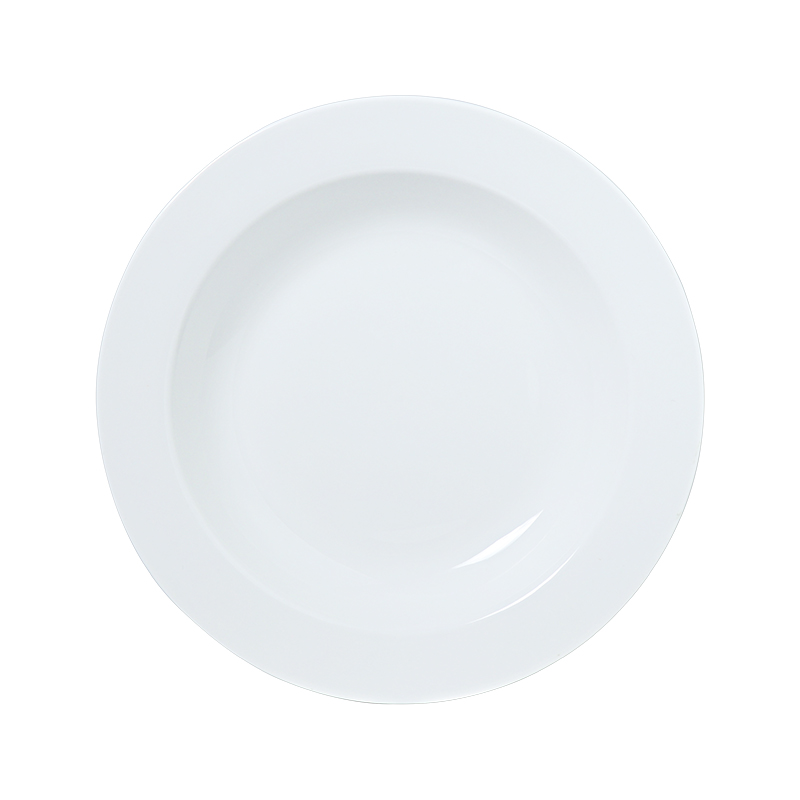 Furnizor de hotel Farfurie cu supă Fabrica de ceramică Chaozhou Farfurii din ceramică albă Farfurie rotundă din porțelan alb pentru restaurant