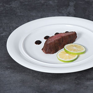 Farfurie pentru friptură din porțelan alb de 12 inch. Farfurie principală din ceramică pentru restaurante, hoteluri, cafenele