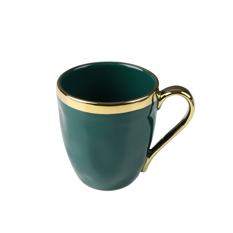 Cana Ceramica Verde Cu margine aurie