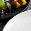Material din porțelan farfurie neagră mat pentru restaurant, veselă pentru spălat vase, la microunde