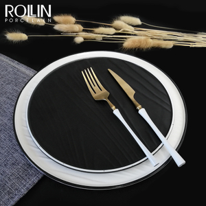 Set de veselă din ceramică pentru restaurant, popular din Marea Britanie, set de veselă din porțelan de formă rotundă 