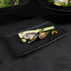 Farfurie dreptunghiulară din porțelan Veselă design nou farfurie restaurant neagră mat glazurată