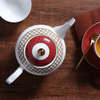 Set de ceai Bone China Ceai si farfurii de culoare rosie