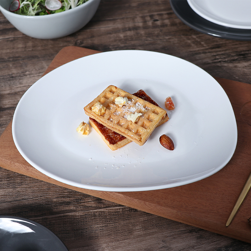  Set de gresie de înaltă calitate farfurie creativă neregulată coreeană japoneză care servește farfurii ceramice din porțelan gri închis negru