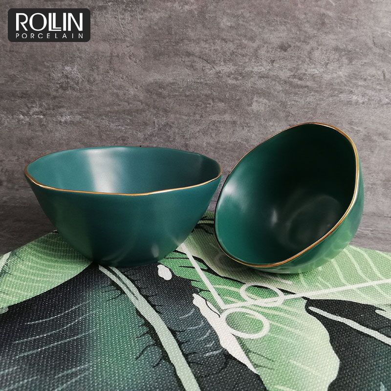 Matte Green Dinner Ware Bol pentru supă Bol cu ​​orez