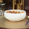 Boluri de supă din ceramică Deep Bowl cu margine aurie