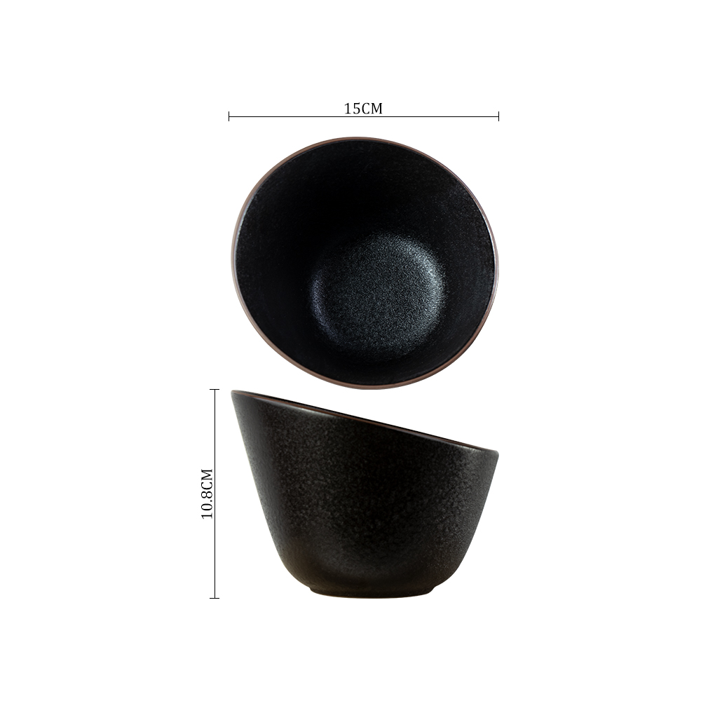 Bol înclinat din ceramică farfurie pentru gustări din porțelan negru Vase cu cartofi prăjiți Boluri