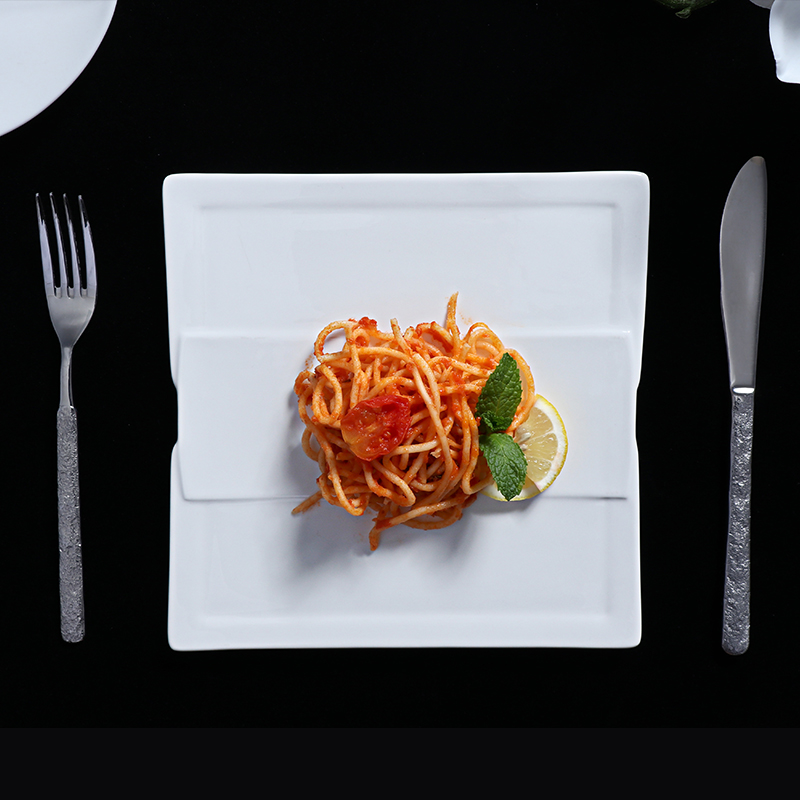 Farfurie din ceramică Chaozhou Farfurie dreptunghiulară din porțelan alb pentru restaurant Sushi Farfurie lungă