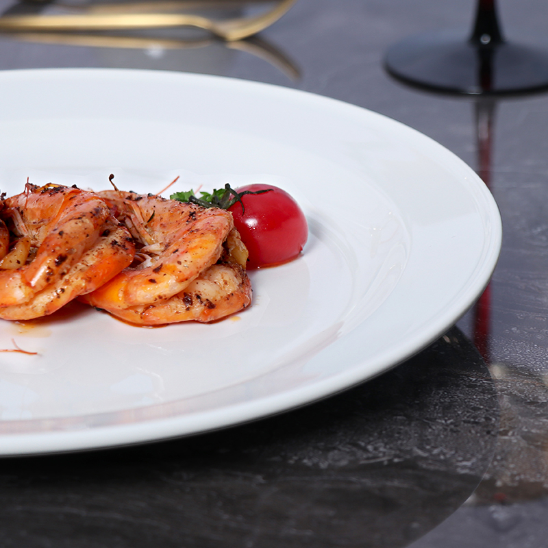Fabrica de ceramică Chaozhou farfurii din ceramică albă farfurie rotundă din porțelan alb pentru restaurant