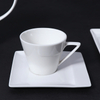 Set de cești de cafea din porțelan alb farfurioară din ceramică de 5 oz