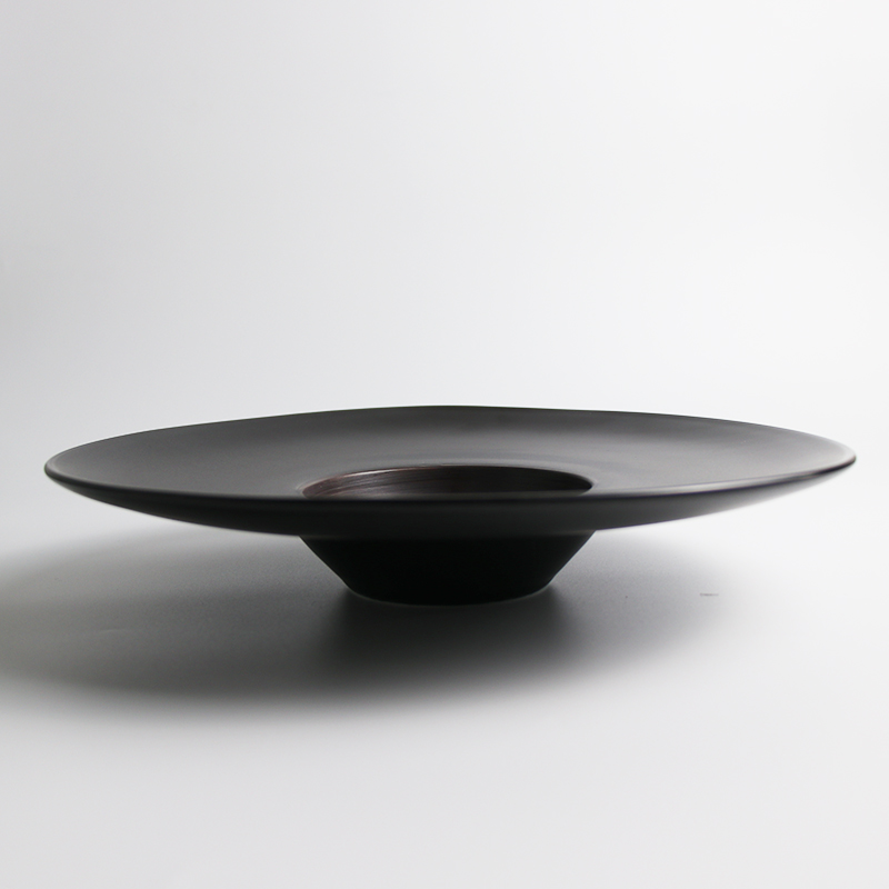Restaurant italian Michelin Paste Plate Matte Black