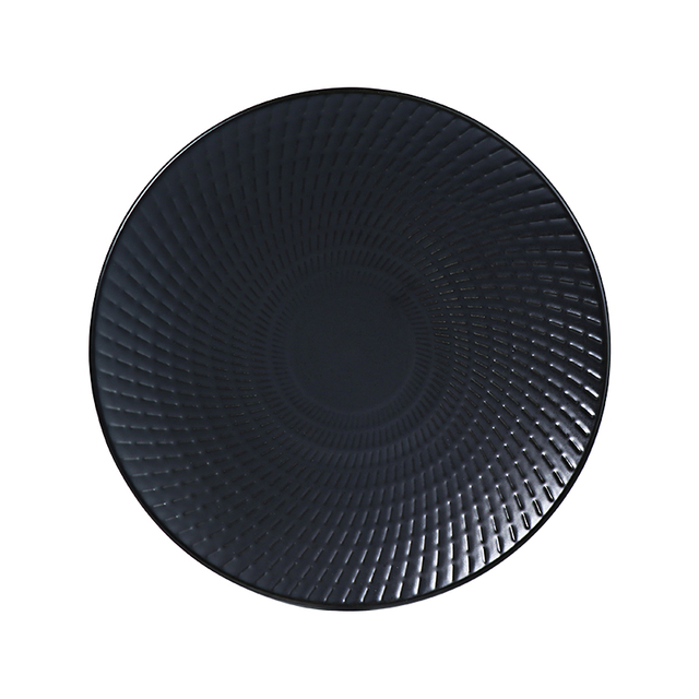 Farfurie din ceramica glazurata neagra lucioasa