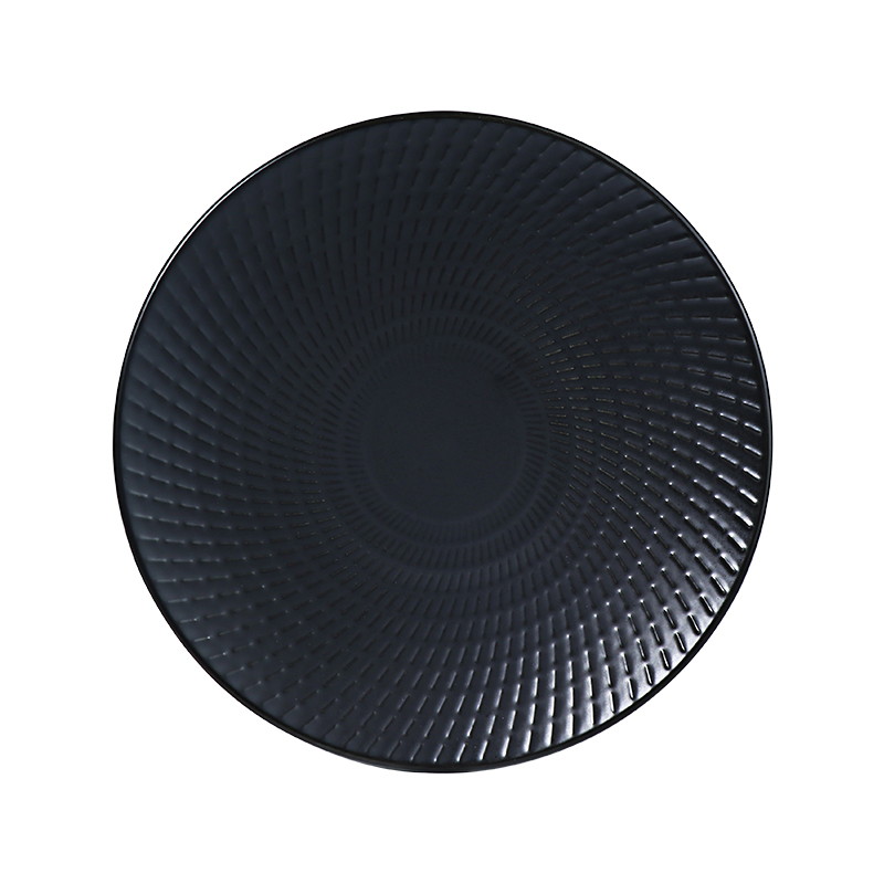 Farfurie din ceramica glazurata neagra lucioasa