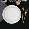 Hotel Dinner Ware Vesălă de masă din ceramică cu pictură cu aur din porțelan cu autocolante farfurie